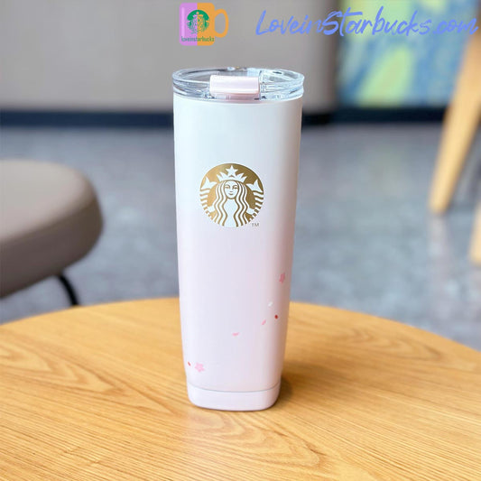 2023 China Starbucks Peach Blossoms Gradient stainless steel cup 620ml