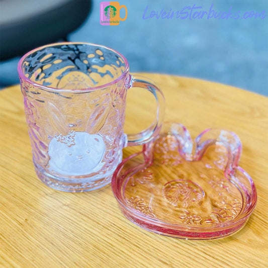 2023 China Starbucks Peach Blossoms  Pink Rabbit Glass set 470ml