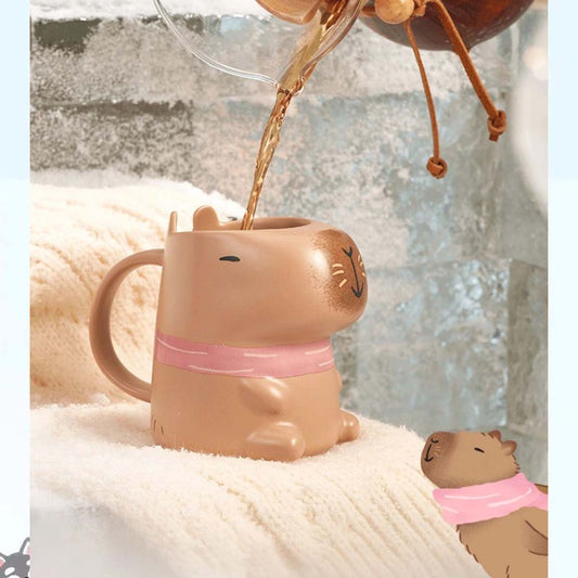 China 2023 Christmas online cute pet series  capybara Ceramic Mug 355ml