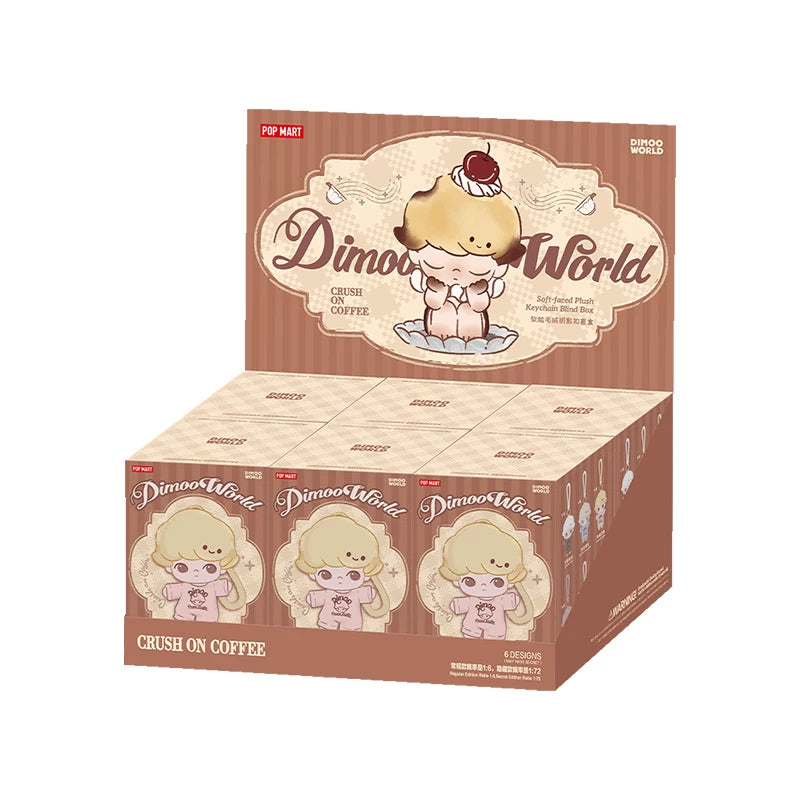 POP MART DIMOO Crush on Coffee Series Soft Faced Plush Keychain blind box