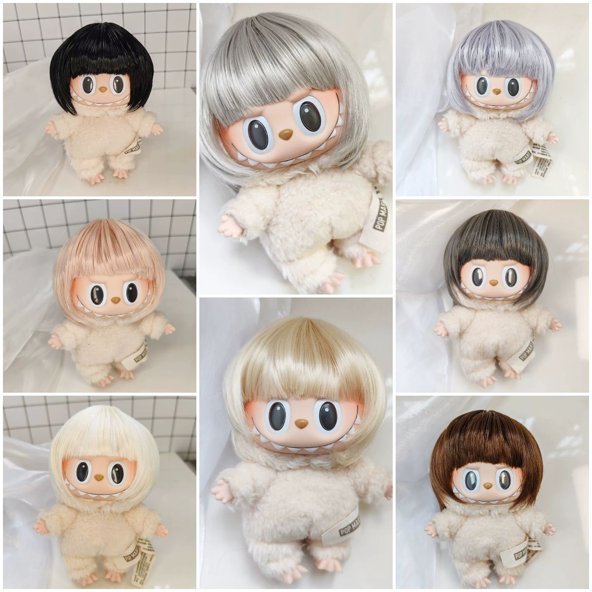 wig fit for labubu mokoko doll 17cm