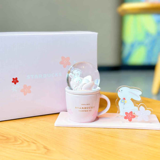 Starbucks China 2023  Peach Blossoms  Rabbit Crystal Ball Mug set 89ml
