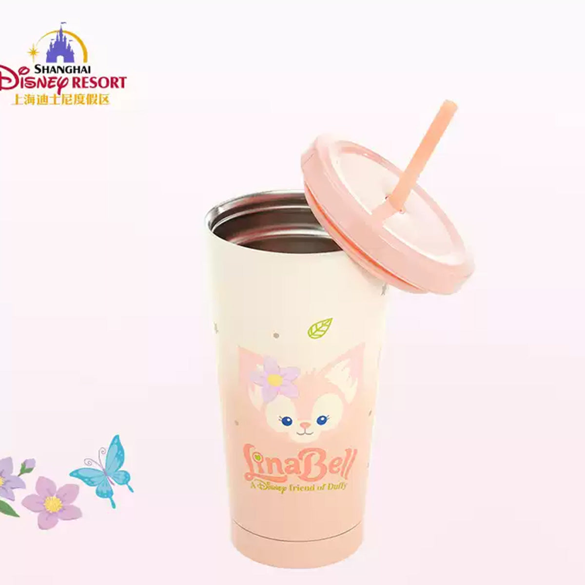 Disneyland Shanghai Lina Bell Stainless Steel Straw Cup 550ml