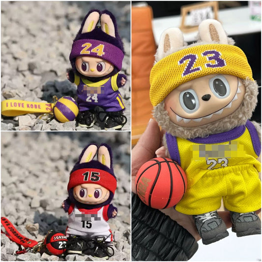 Clothes fit for POP MART LABUBU 17cm - only Basketball jersey+pants+headband -without Labubu -without shoes -without pendant
