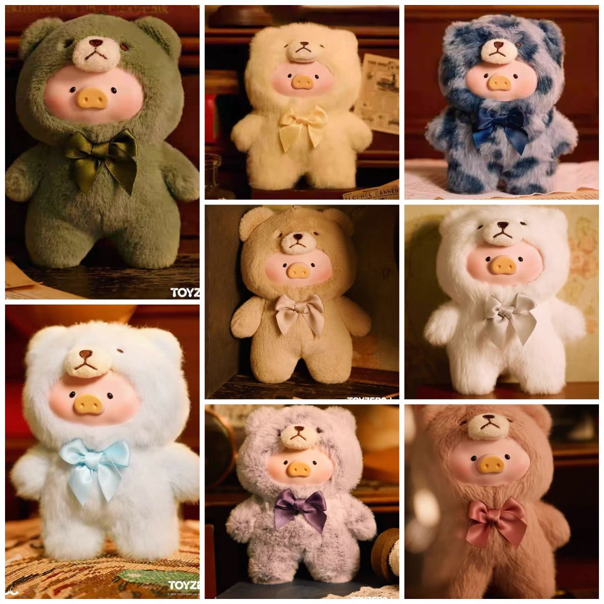 LULU Pig Retro Teddy Series Vinyl Retro Teddy Canned Pig Plush Blind Box