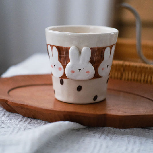 EXLUWOR rabbit Ceramic Handmade Cup 250ml