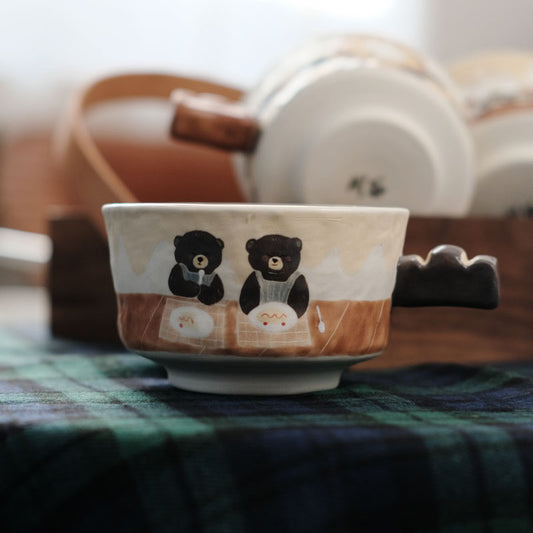 EXLUWOR two bears Holding Ceramic Cup 270ml