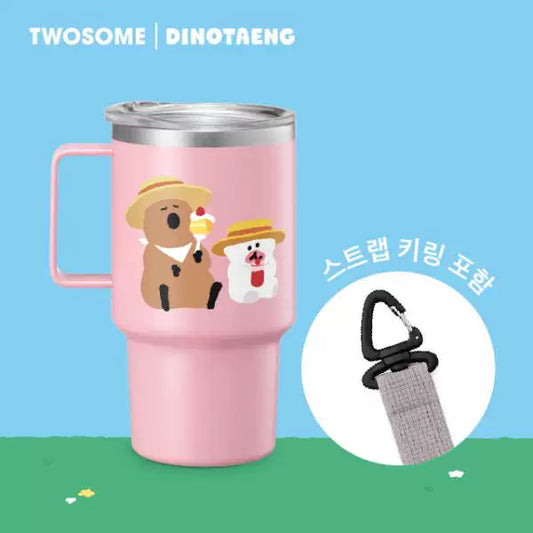 TWOSOME coffee shop and DINOTAENG joint series pink mini cup