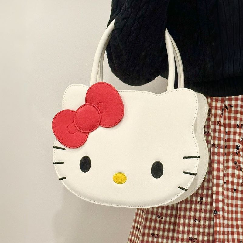 Hello Kitty PU leather white Tote Bag