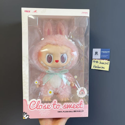 POP MART Labubu Mokoko Close to Sweet big Vinyl Plush Doll - pink tag