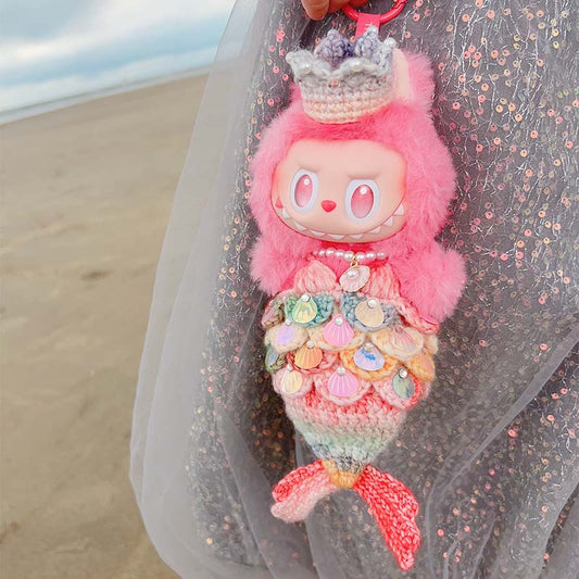 Clothes fit for POP MART LABUBU 17cm - Mermaid dress and crown and necklace-without Labubu