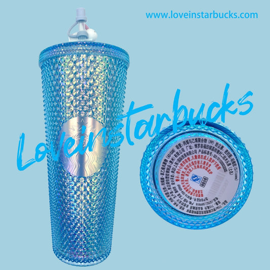 promotion Starbucks tumblers Blue Studded China Mid-Autumn Festival bunny 24oz Straw Cup